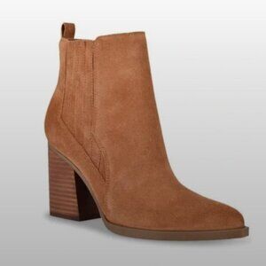Marc Fisher Mayden Bootie In Cognac Suede, 7.5